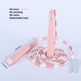 KKPLZZ Skipping Rope with Tangle-Free Adjustable Rope, Soft Beaded Skipping Rope with Non-Slip Handles, Ideal Fitness Endurance for Kids and Adults