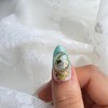 Peridot Shimmer Princess Handmade Nail Tips - Long Square /