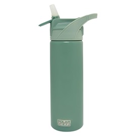 Polar Gear 575ml Stainless Steel Water Bottle with Straw - Double Wall Insulated Water Bottle With Straw - Leakproof Sports Water Bottle with Push Button Soft Spout Release & Carry Handle (Eucalyptus)
