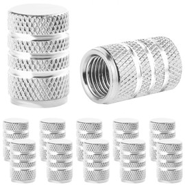 SenseYo 10 Pcs Tire Valve Stem Caps, Anodized Aluminum Tire Valve Cap Set, Corrosion Resistant Stem Covers Universal for Cars Trucks Motorcycles SUVs & Bikes (Silver)