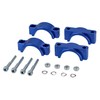 Set of CNC Mudguard Clamps with Screws, Blue Anodised for