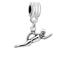 Sexy Sparkles Swimmer Swimming in water dangle European Compatible Charm