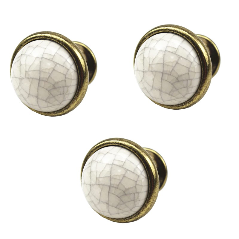 Gad2go 6Pcs Cabinet Knob Vintage Ceramic Drawers Knobs 34mm Round