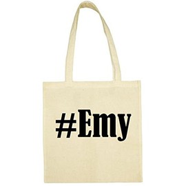 Social Network... # Emy Hashtag Tote Bag School Bag Gym Bag 38 x 42 cm in Pink Blue Green Grey Yellow Red Black White Beige, beige