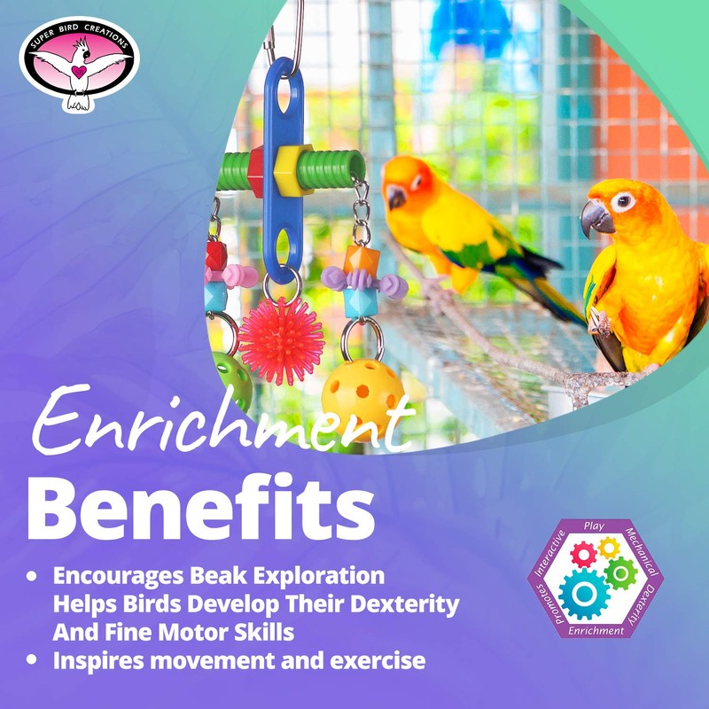 Super Bird Creations SB1087 Tug O'War Bird Toy, Small/Medium Bird