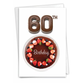 The Best Card Company - 60th Happy Birthday Greeting Card with Envelope - Bday Congratulations, 60 Year Old - Big Day 60 C7060GMBG