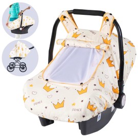 SMTTW Funda de asiento de coche para bebé, ajuste universal, cómoda, transpirable, toldo para niños/niñas, ideal para todas las estaciones (corona)