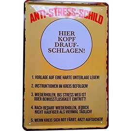 Tin Sign 20 x 30 cm Anti-Stress Burnout for Office Workshop Family of Normal Madness