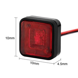 INJORA Side Marker Lights Warning Lights 10x10mm for RC Cars(Red)