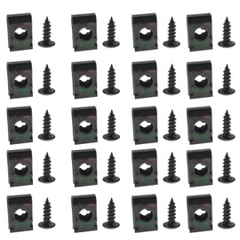JOYYANGFANG M4X15mm/0.6" 11x17mm(0.43x0.67") Lot Screw Clips Nut Metal for Chinese Scooter Moped ATV Go Kart 4-Stroke GY6 50cc - 150cc Engines 20pcs
