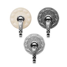 DRHYO 3Pack Water Ripple Suction Hooks, Vacuum Suction Cup Hooks, Removable and Reusable Hooks for Travel, Suction Cup Holds for Kitchen Bathroom Door Window,White+Grey+Dark Grey