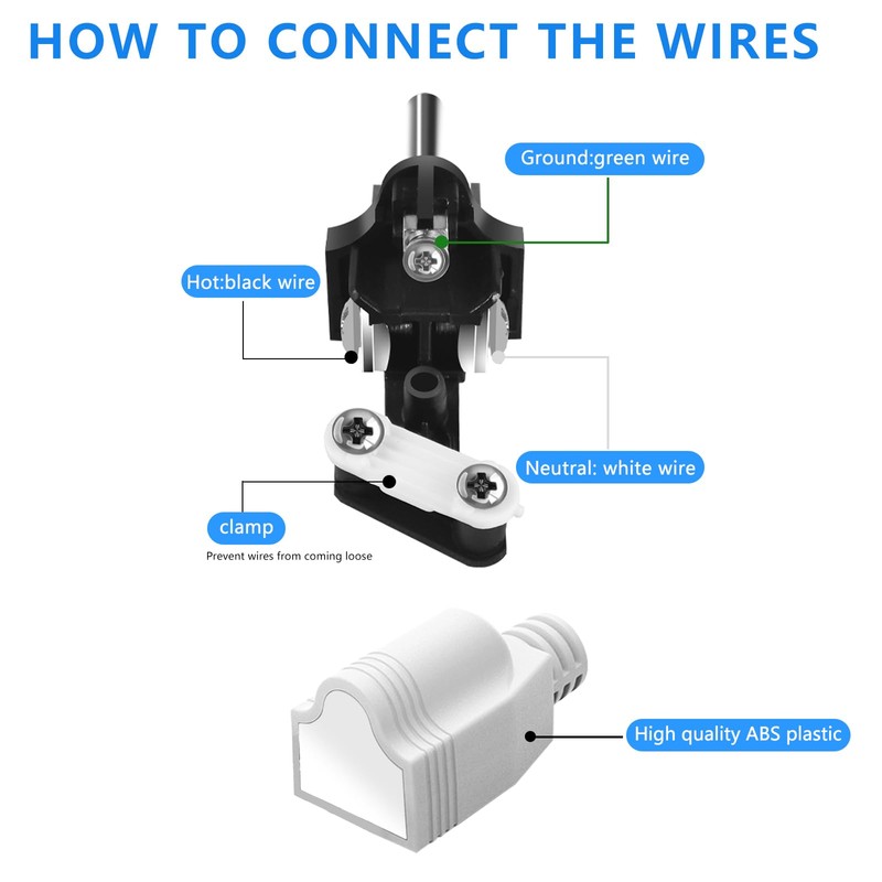 3 Prong Replacement Plug, Male Plug end Replacement 3Prongs, 3