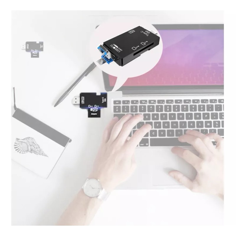 Baellerry Adaptador Lector Tarjetas Usb Tipo-c Sd Tf Otg Pc