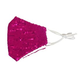 Save the Girls Glitter Face Mask Sequins Sparkle (Fuchsia) – Adjustable Fashion Face Mask – Cute Face Mask Made of Polyester, Rayon, and Spandex – Reusable Mask