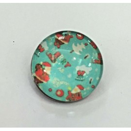 NOOSA 18mm Snap Bead - Blue Double Snowman - XMAS, Winter