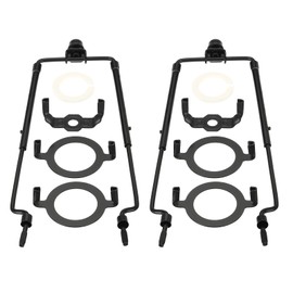 PATIKIL 8 9 10 11 Inch Lamp Harp Kit with End Piece Set of 2 Adjustable Lampshade Holder with 3/8 IP E14 E26 E27 Lighting Base for Table Floor Lamp Black