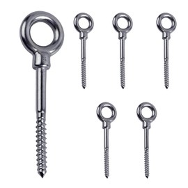 Pack of 6 Eye Bolts M6, Eye Bolt, M6 Heavy Duty Eye Hooks, Eye Bolts for Attaching and Hanging, for Indoor and Outdoor Use