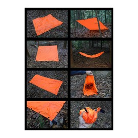 Esee Survival Panel High Visibility Orange 60x60 inch Tarp Shelter Rescue Signal