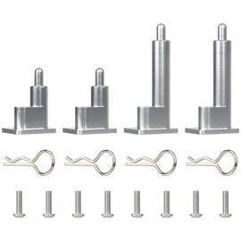 HobbyMarking 4Pcs Aluminum Body Mounts Stay Mounting Set for Tamiya Clod Buster Super ClodBuster 4x4x4 1/10 RC Truck Car Upgrades Replace Parts (Silver)