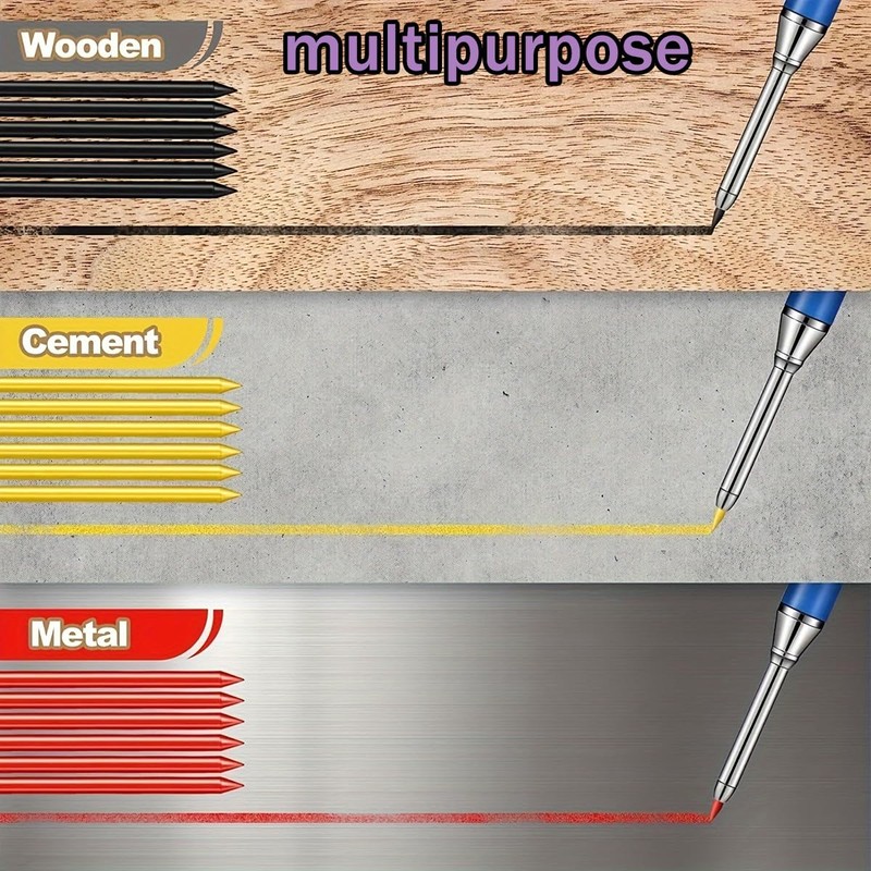 JOMPENS 50PCS 2.8 mm Pencil Refills,Carpenter Mark Lead Refill,High-Capacity 50-Pack