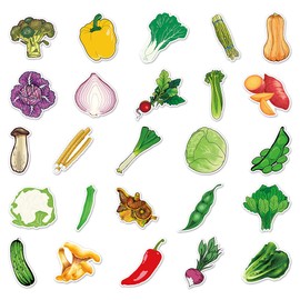 Vegetables Stickers for Teens Boy Girls Kids|50 Pcs|Vinyl Waterproof Stickers for Laptop Computer Phone Tablet Luggage Flasks Notebook Scrapbook Water Bottle,Cartoon Stickers Decals Pack(Vegetables)