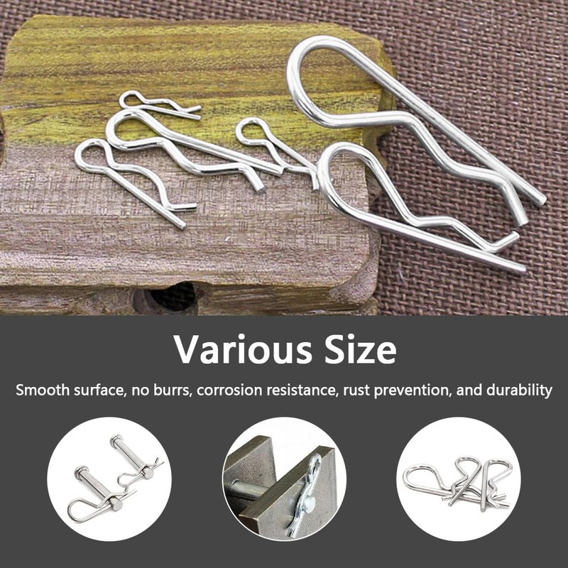 Pack of 150 Spring Cotter Pins, Spring Pins Assortment, Stainless
