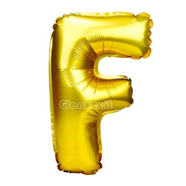 Glanzzeit 32 Inch Gold Foil Balloons Letters A to Z Numbers 0 to 9 Holiday Birthday Wedding Party Decoration (Letter F)