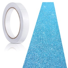 Tatuo Carpet Runner 2.46 x 30 ft Runway Rug 55 GSM Thickness with Carpet Tape for Prom Graduation Wedding Outdoor Indoor Hallway Movie Party Decoration Rug(2.46 x 30 Feet,Glitter Blue)
