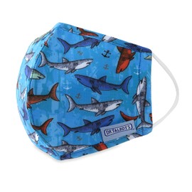 Dr. Talbot's Kid’s Washable Cloth Cup Face Mask for Personal Health by Nuby, Sharks, 6-12 Years Old