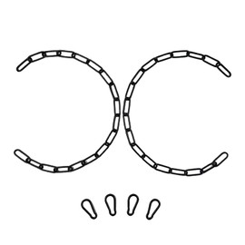 CHRSTANK 2pcs Gate Chain Lock for Outdoor Wooden Fence, Yard, and Barn with 4pcs Carabiners, 20 Inch Stainless Steel Chain Link for Horse, Goat, Cow, Dog, and Other Pet Cages Livestock Gates, Black