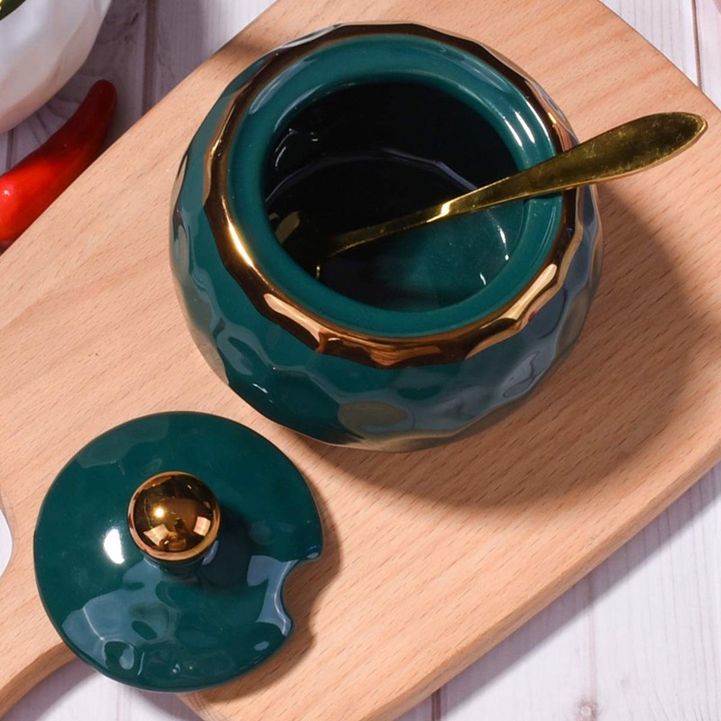 BOSILI Ceramic Sugar Bowl, Golf Shaped, Ceramic Sugar Bowl with