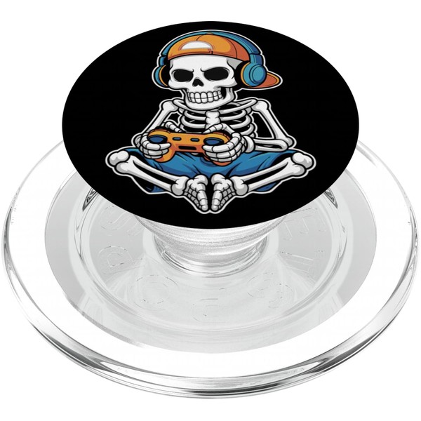 Halloween Skeleton Video Gamer Funny Gaming Boys Men Kids PopSockets