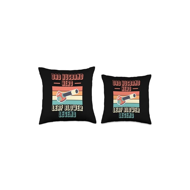 Dad Husband Leaf Blower Legend Fathers Day Throw Pillow