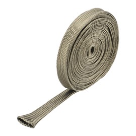 MECCANIXITY Heat Shield Sleeve, 1/2" ID 16 Feet Heat Sleeve Automotive Wire Heat Shield Fuel Line Heat Shield Sleeve Heat Sleeve Heat Wrap 800 Degree for Wires, Titanium Color