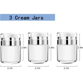 Airless Pump Jar, Set of 2 Cream Jar Vacuum Bottle, Vacuum with Lid Can Refill Cosmetics Containers, Clean and Hygienic (30ml) (Pack of 2 Cream Jars)