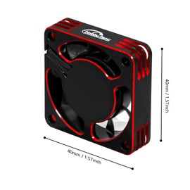 Hobby Fans 40mm RC Cooling Fan 28000RPM Brushless ESC Alluminum Motor Cooling Fan for RC Car 1/8 1/10 540 550 F540 3650 3660 Motor, Red