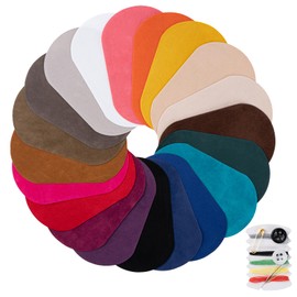 Amrules Iron On Patches, 20 Pieces Big Oval Fabric Repair Kit in Deer Velvet Colors - Includes 20 Shades for Jeans, Shirts, Dress and Clothing
