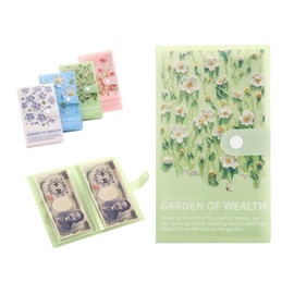 aninako Bills Piggy Bank Bills Money Sorter Button Closure Holds 100 Bills Embossed Envelope Saving Binder Thick Leather Hidden Safe Money Sorter Saving File Book Type Inner Page 50 Pages Bills