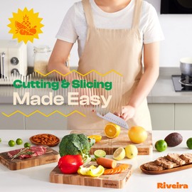 Riveira Acacia Wood Cutting Board Gourmet Acacia Grandeur: 12 x 10 Wooden Chopping Board Natural Wooden Cutting Boards For Kitchen Decorative Innovative Juice Grooves