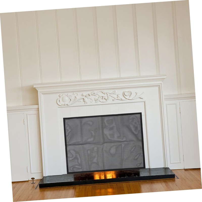 iplusmile 1 Set Fireplace Mesh Screen Curtain Heat Resistant Fireplace