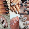 6 Sheets Musical Note Nail Art Stickers Gold Silver Black