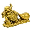 WEALTHCOMING Fengshui Buddha God of Wealth Statue,Laughing Buddha Pulling Money