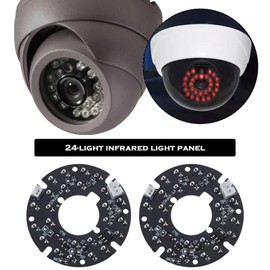 ECSiNG 2x 24 850nm IR LEDs Infrared Light Board IR Range up to 20-30 m for Camera Surveillance System and Night Lighting Various Cameras Black