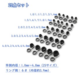 Rod Guide Fishing Rod Stainless Steel 6# 1.0-4.8mm 25-Piece Set Repair Replacement