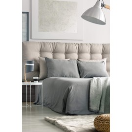 HotelSheetsDirect Bed Sheets Set - 1600 Thread Count, 4 Pieces (1 Flat, 1 Fitted Sheet, 2 Pillow Cases) - 100% Bamboo Sheet Sets, Queen - Dark Gray