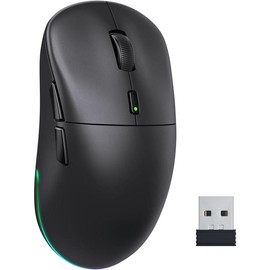 Wireless Gaming Mouse  26000 DPI with RGB Backlit 70 Hours Life 2.4GHz & Wired 6 Buttons Fit for PC/Mac - Black:_Black