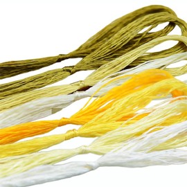 8PCS 20M Embroidery Thread Mulberry Silk Cross Stitch Threads Embroidery Floss for Sewing Knotting, Yellow Tone
