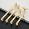 Coinkoly 10 Pack 5"(128mm) Brushed Gold Cabinet Pulls Knurled Kitchen
