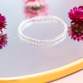 Tuscany Silver Women's Sterling Silver 3 mm Round White Cubic Zirconia 4 mm Tennis Bracelet, Silver, Cubic Zirconia