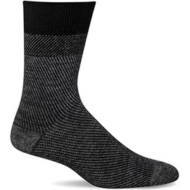 Sockwell Men's Zig Crew Sock, Black - L/XL
